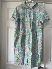 Vtg 60s 70s Housecoat Lounge Dress Sears Koffee Kasuals Cottagecore Flowers XL