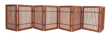 Pet Dog Gate Freestanding, Strong Durable Folding Wooden Fence, Portable Acac...