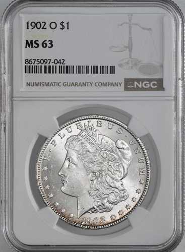 1902-O  $1  MORGAN SILVER DOLLAR  "NEW ORLEANS"  NGC MS63  #8675097-042