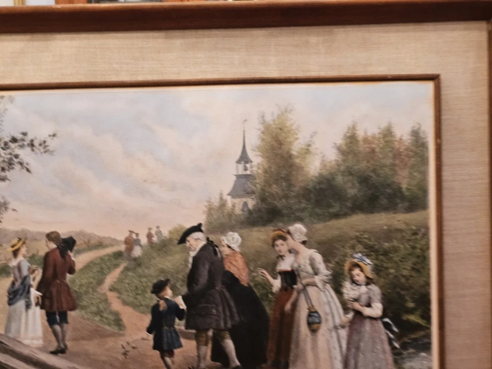 Vintage Sunday Morning In Sleepy Hollow Washington Irving Jennie Brownscombe... - Image 3 of 4