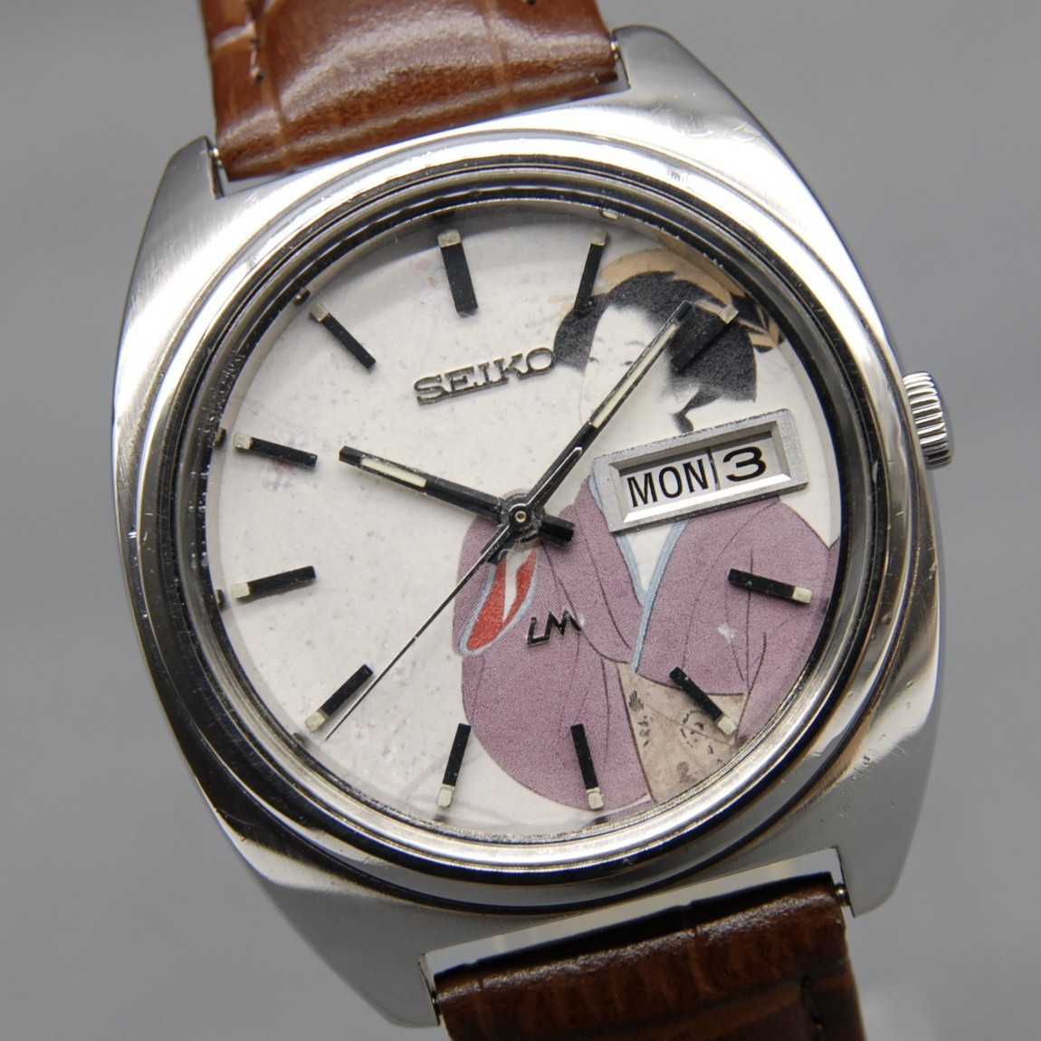 SERVICED 1971y [N MINT ] Vintage SEIKO Lord Matic 5606-7140 LM 36mm UKIYOE Watch