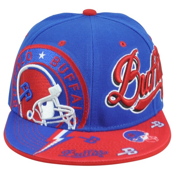 Buffalo Scheine Thema FußBall Zustand Flach Bill Erwachsene Royal Red Adjustable-image
