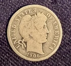 1906 P Barber Dime Silver US Coin Circulated
