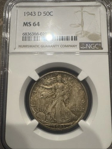 1943 D Walking Liberty Half Dollar NGC MS 64