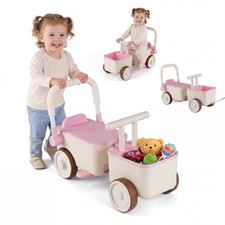 3-in-1 Kids Ride On Push Car, Foot-to-Floor Sliding Car for Toddler with Rope