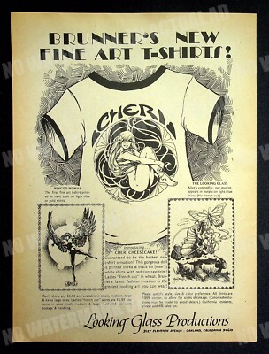 Looking Glass Productions T-Shirts 1980 Print Magazine Ad ADVERT Cheri Brunner
