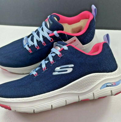 Skechers COMFY WAVE / Woman's / Arch Fit / Machine Washable / NAVY-HOT PINK