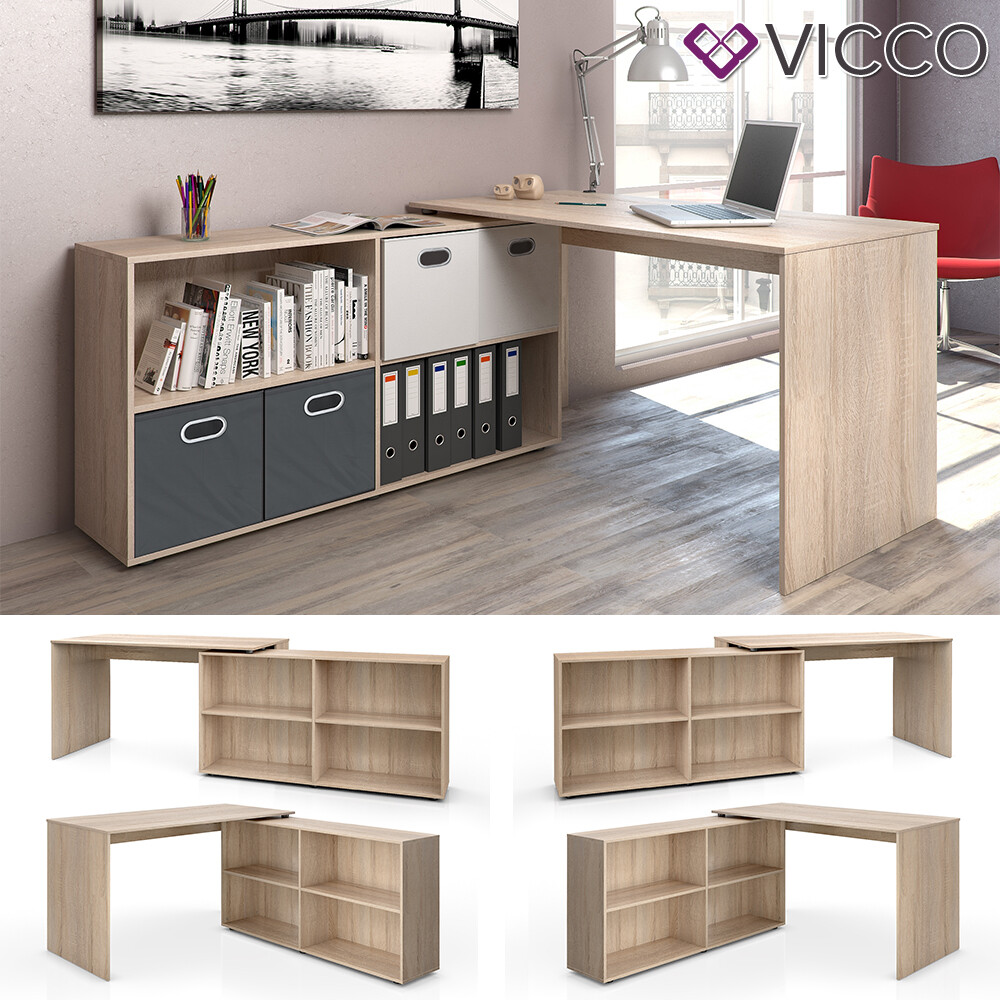 Bureau en angle VICCO FLEXPLUS bureau pour PC et table informatique de coin