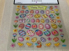 EASTER PAPER CRAFTS EGGS HAPPY EASTER EGGS FOILED STICKERS EGGS FLOWERS 57PCS