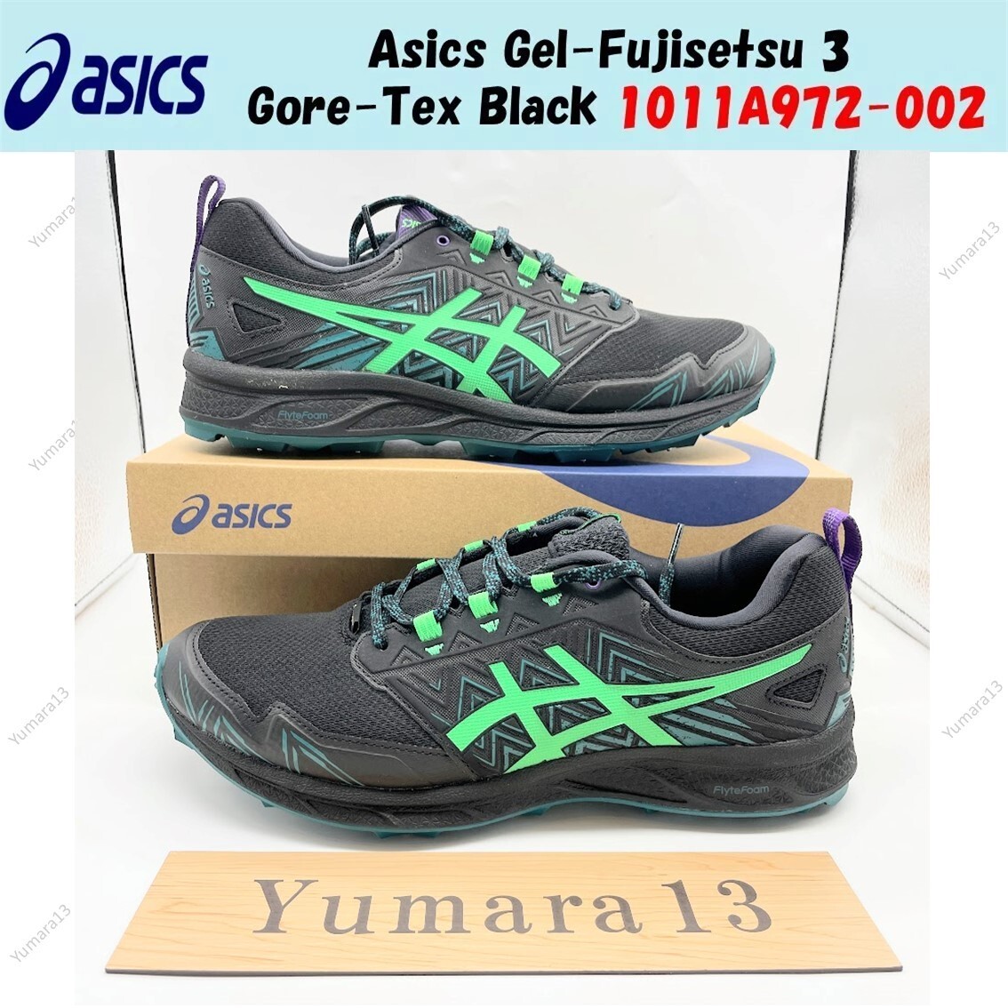 Asics Gel-Fujisetsu Gore-Tex Black 1011A972-002 Men's Size