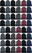 72 PK of Yacht Smith Wholesale Bulk Unisex Winter Beanies - Hats Assorted