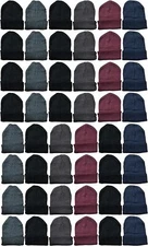 72 PK of Yacht & Smith Wholesale Bulk Unisex Winter Beanies - Hats Assorted