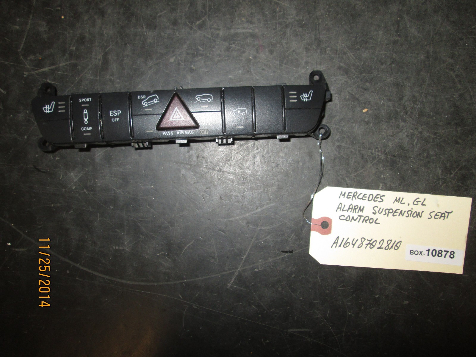MERCEDES ML,GL ALARM SUSPENSION SEAT CONTROL #A1648702810 BOX 