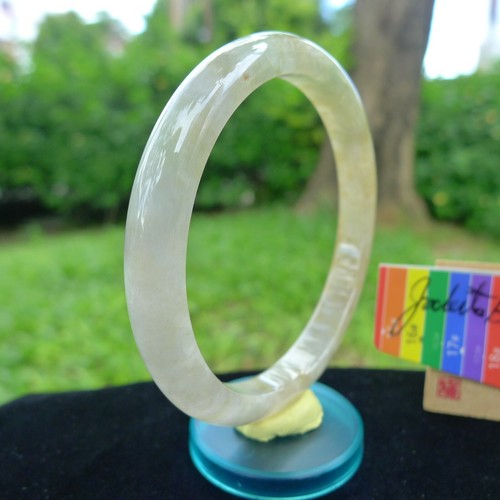 【JadeiteBird】54mm Certified 100% Natural Grade A Jadeite Jade Bangle Bracelet - Picture 3 of 12