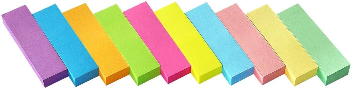 30 Pads 0.5x1.8 Sticky Notes Flags Tabs Page Markers 10 Color 80