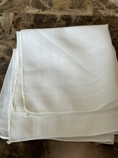 2 White Cotton Handkerchiefs 12 Inches Unisex