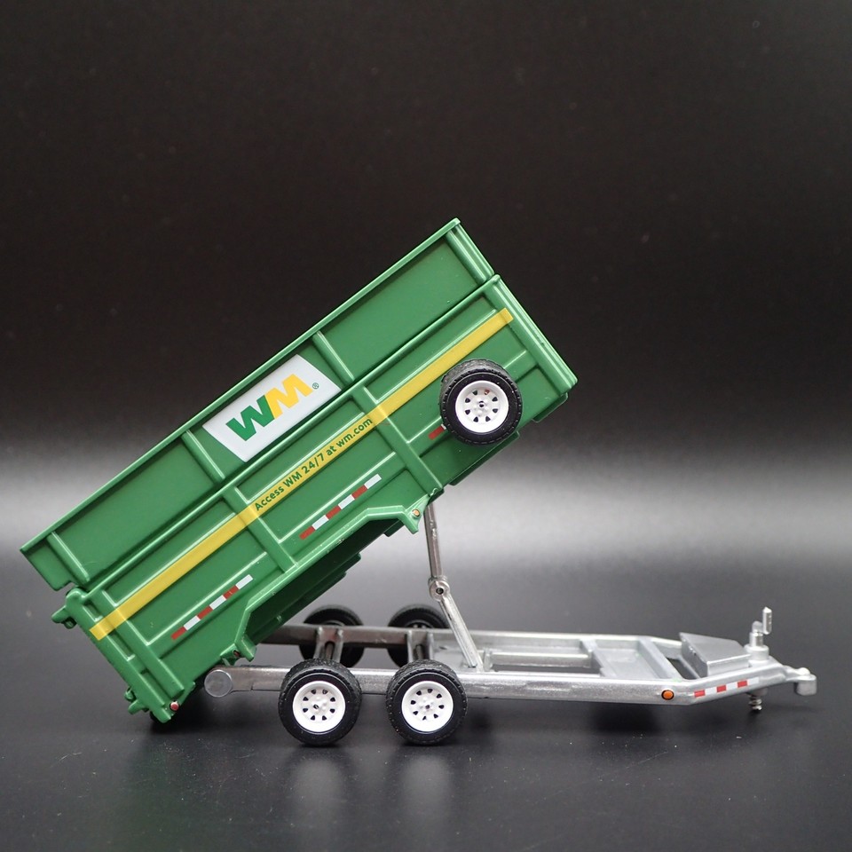 DOUBLE AXLE DUMP TRAILER RUBBER TIRES with WORKING DUMP 164 SCALE