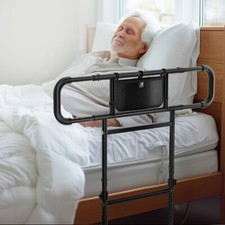 Foldable Adjustable Bed Rails for Elderly with Light Storage Pouch All Beds