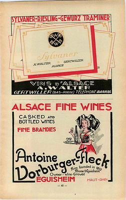 ADVERT A Walter Emile Kugler Robert Faller Alsace Wine Grower Riesling Framboise