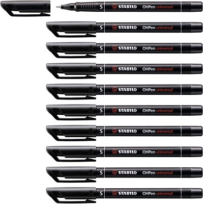 10 STABILO OHPen universal Folienstifte schwarz 0,4 mm permanent 841/46