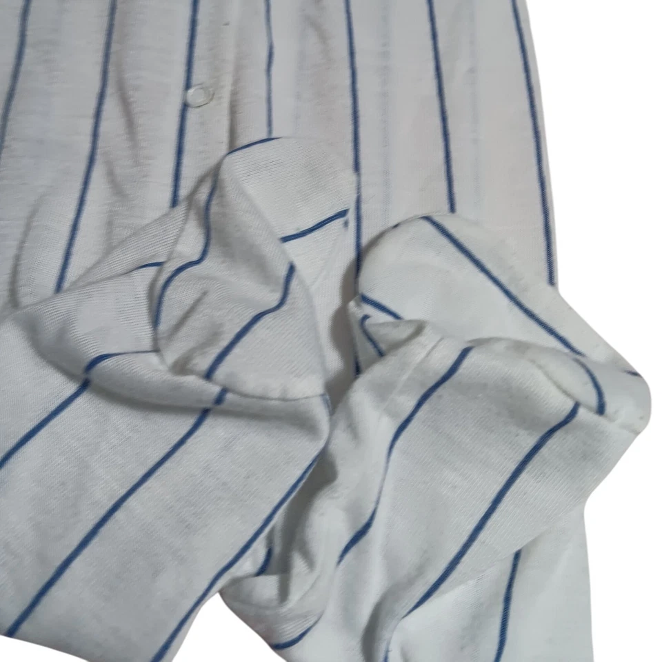 Pijama de Colección Años 80 Sasson Bebé Infante Rayas para Dormir 12-18m Pies a Presión Foto 4 de 4