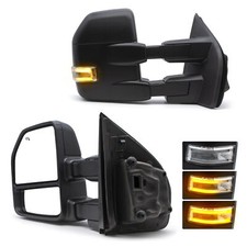Pair Tow Mirrors Power Heated Dynamic Signal Sensor For 2016 2017 2018 Ford F150