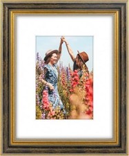 Ornate Picture Frame with White Mat Real Glass 11x14 9x12 8x10