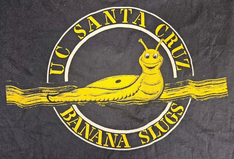 Vintage UC Santa Cruz Banana Slugs I’ve Been Slimed T Shirt Medium Navy Blue - Image 2 of 4