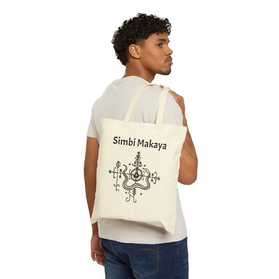 Simbi Makaya Cotton Canvas Tote Bag for Spiritual Person, Voodoo Inspired 
