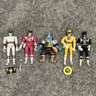VTG 1993 Mighty Morphin Power Rangers 8" White, Black, Pink, Yellow & Squatt Lot