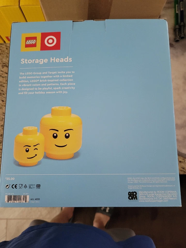 LEGO X Target Storage Head Large 8" Wide Small Exclusive 2 Heads New In Box! - Image 2 of 2
