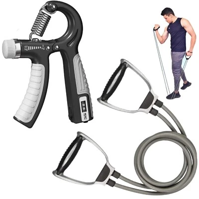 Renforceur de poignée de main Fitness avec bande de résistance au compteur et... - Photo 1/4