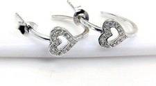 Forever Heart Hoop Earrings 925 Sterling Silver Huggies Earrings Jewelry Gift