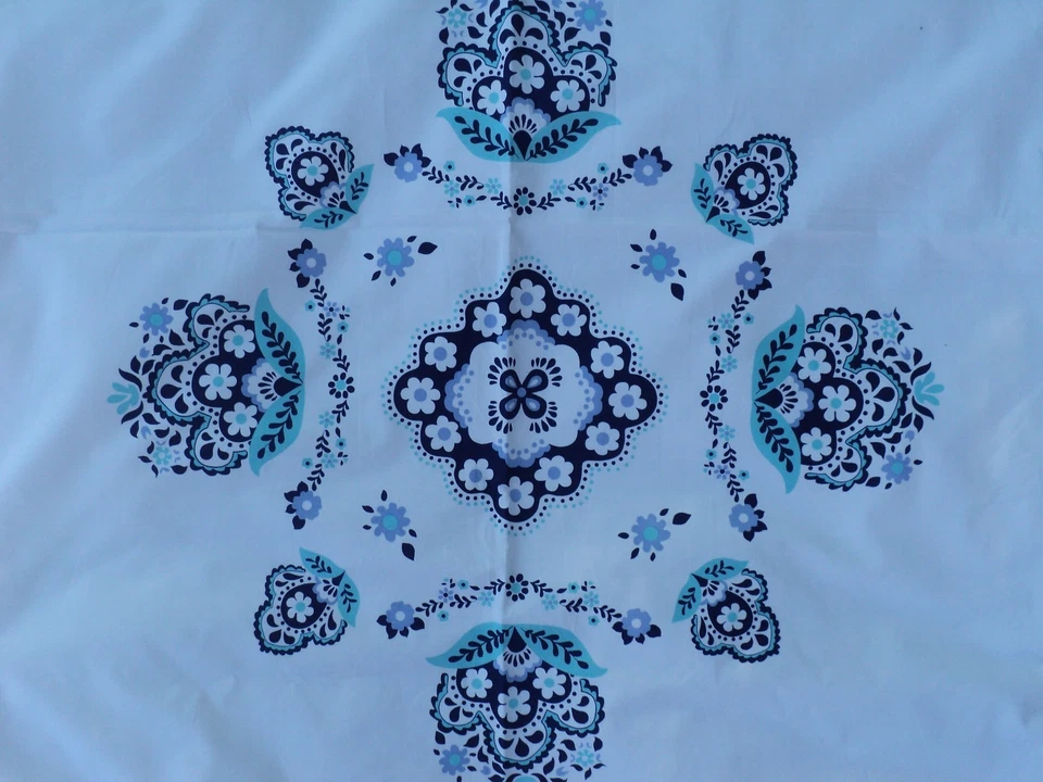 Edredón de algodón con guirnalda floral para niñas blanco azul aguamarina periwinkle talla doble Foto 3 de 4