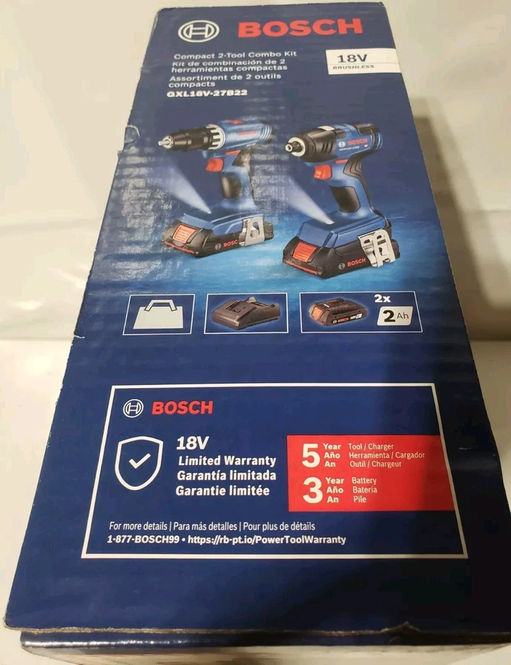 Bosch GXL18V-27B22 18V 2-Herramientas Combo Kit Taladro y Destornillador de Impacto NUEVO Foto 3 de 4