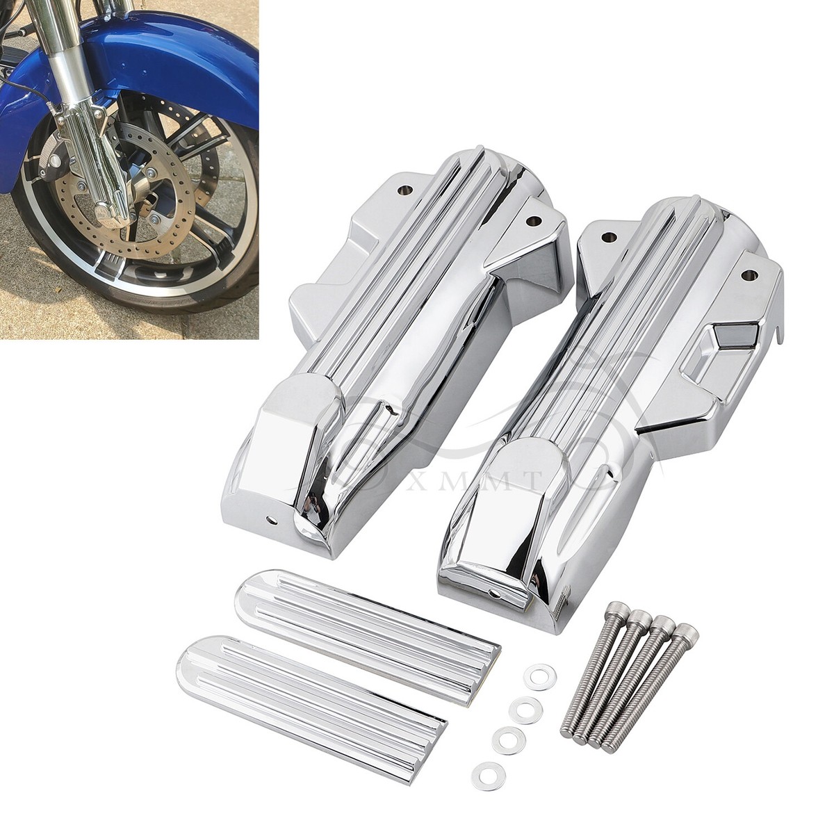 Upper Fork Slider Accents Lower Fork Covers For Harley Touring Road Glide  FLTRU