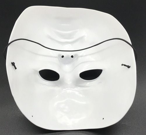 Máscara de Halloween de plástico duro blanco y cuchillo de plástico de 16” - Imagen 4 de 6