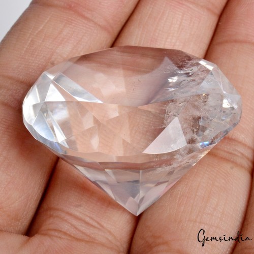 Piedra preciosa mineral mineral de cuarzo blanco de corte de diamante perfecto ~ 180,40 quilates - Imagen 7 de 10