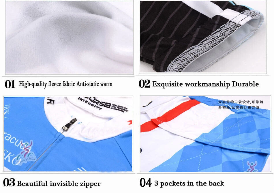 Maillot Ciclismo Hombre Polar Bianchi Mangas Largas Pantalones Acolchados Traje - Imagen 2 de 4