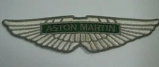 ASTON MARTIN Iron-On Embroidered British Automotive Car Patch 4.5" Silver/Green