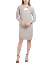 NEW TAHARI GRAY MERINO WOOL SHIFT DRESS SIZE L $149