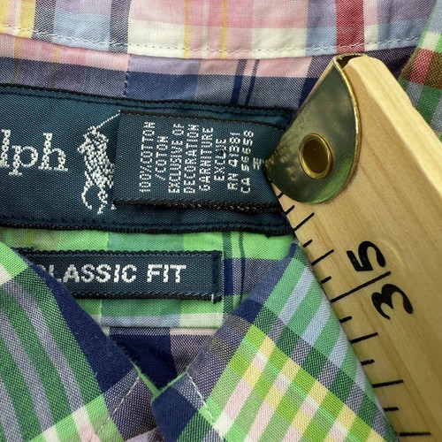Ralph Lauren Shirt Mens Large Colorful Madras Plaid Button Down Classic Fit - Picture 3 of 7