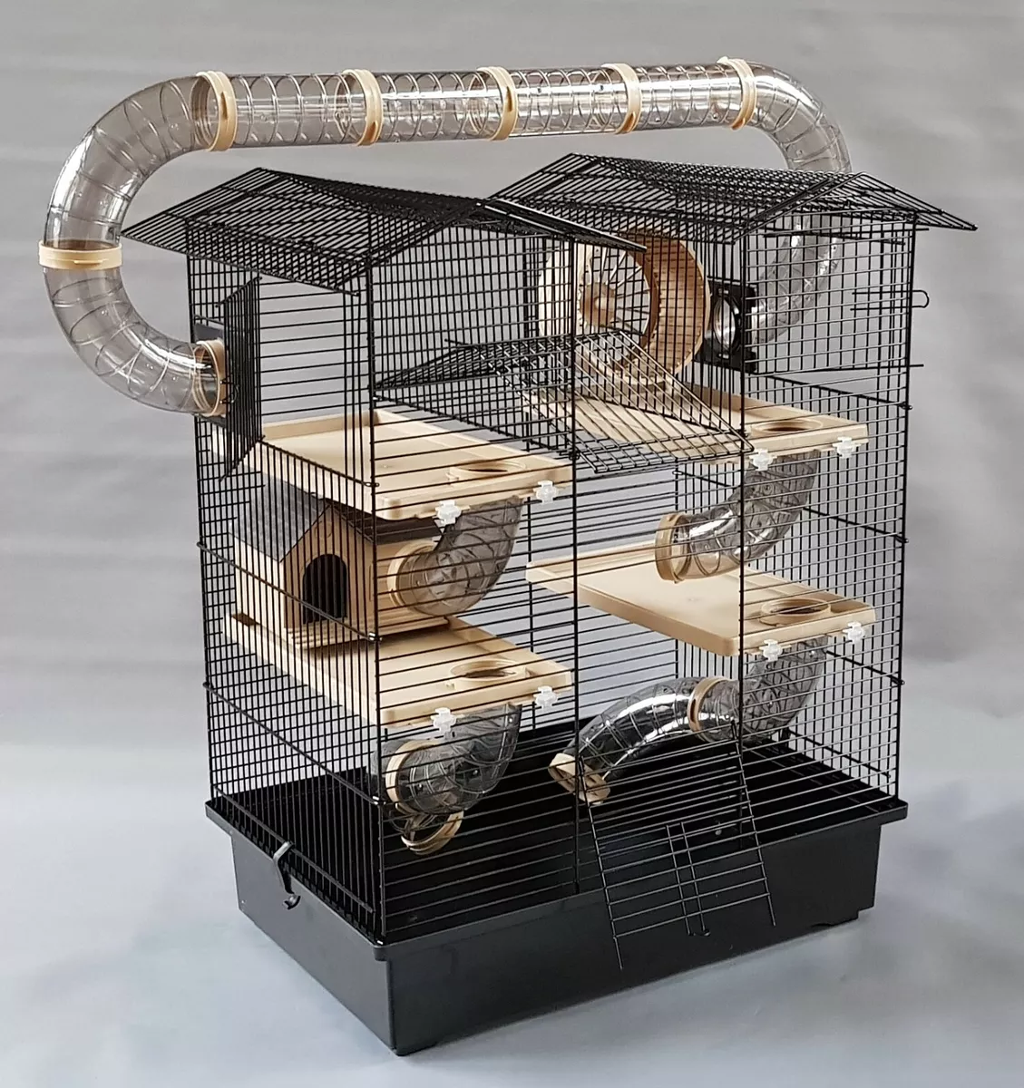 Grande cage en acier avec plates-formes tubes bouteille d'eau pour souris  hamste