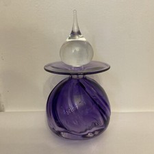 Michael Trimpol 2001 Signed VTG Purple Studio Art Glass Perfume Bottle W/ Dauber