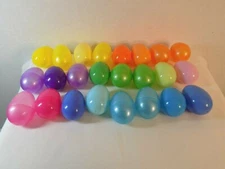 24 Plastic Easter Eggs Small Multi Colors Fillable 2 PC Crafts Basket Decor #2