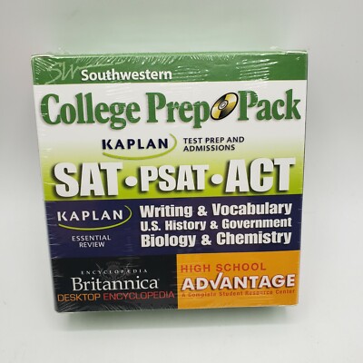 College Prep Pack SAT PSAT ACT 7 CD ROMS 2007 Southwestern Co. Kaplan ...