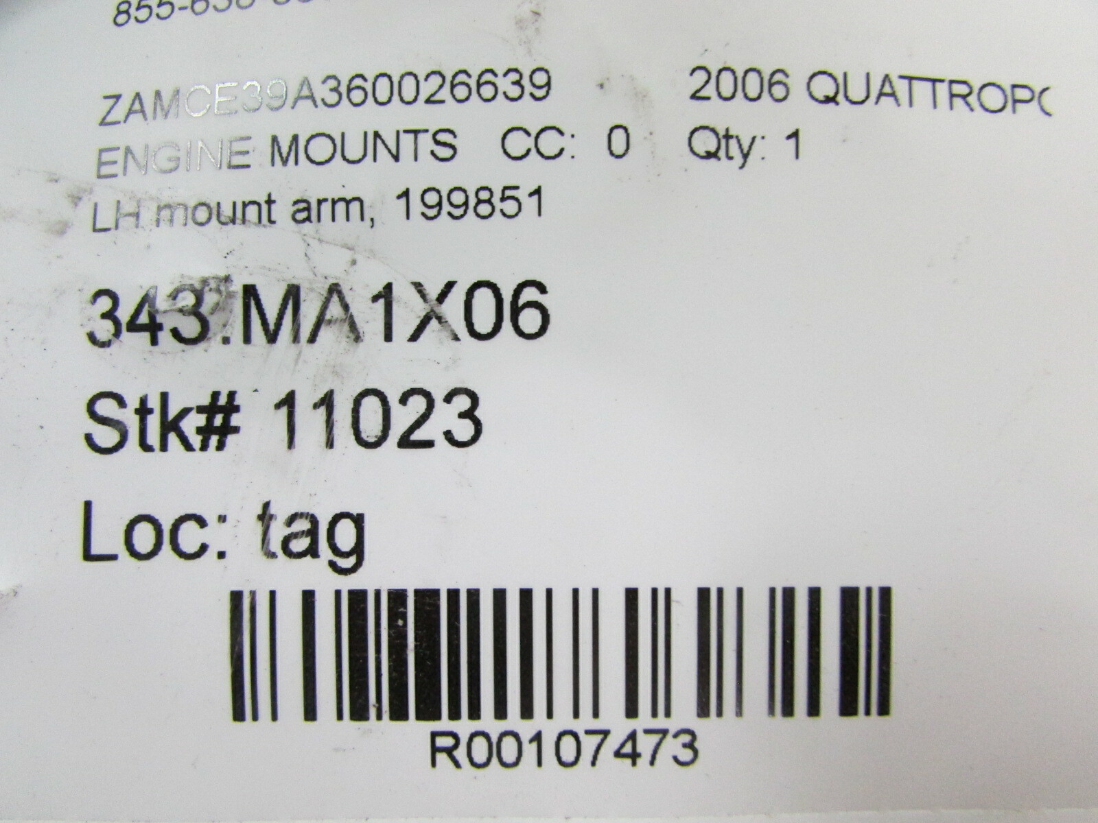 Maserati Quattroporte, LH, Left Mount Arm, Used, P/N 199851