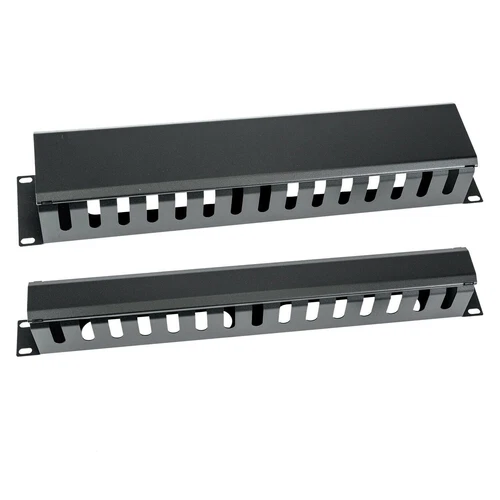 HMF Kabelmanagement Kabelkanal horizontal für Serverschrank, 19 Zoll, 1 HE, 2 HE