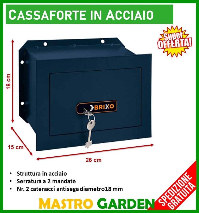 Cassaforte Da Pavimento Brihard 13.5L - Per Documenti A4, Serratura Chiave, 18x42x26cm - Foto 8