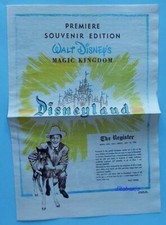 Giornale DISNEYLAND Opening Day luglio 1955 replica ufficiale souvenir Disney 70